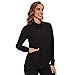 COZYFIT Scrub Jackets for Woman, Zip Front Nurse Jacket, 4-Way Stretch Fabric - Black, L
