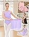 LessonZoo 3 Pack Girls Ballet Leotards Dance Dress Tank Bodysuit Removable Tulle Skirt 2-12Y Toddler Classic Gymnastics Tutu(Black, Ballet Pink, Lavender,4-6 Years)