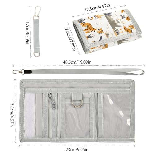 ALAZA Kids Wallets for Boys Girls Toddler Trifold Wallet Children Small Tiger with Zipper Coin Pocket3