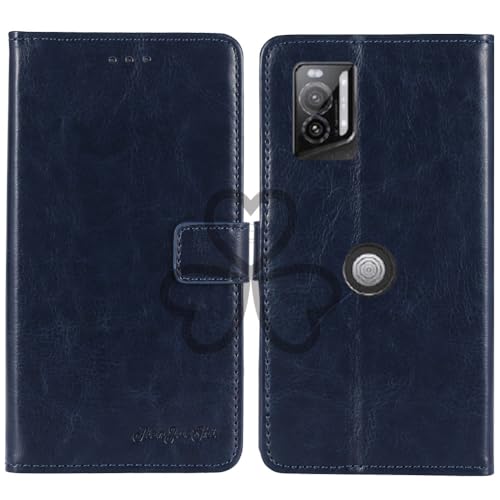 TienJueShi Dark Blue Book Stand Retro Flip Leather Protector Phone Wallet Gel Cover Etui TPU Silicone Case For Crosscall Stellar