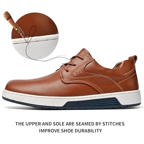 Men's Casual Shoes Fashion Dress Sneakers Zapatos Casuales para Hombre Comfortable Oxford Shoes for Men Lace-up Flat Business Casual Leather Shoes3