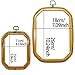 2 Sizes Imitated Wood Rectangle Round Embroidery Hoop Set Plastic Circle Cross Stitch Hoop Rings for DIY Craft Sewing,Including 16pcs Gold Eye Sewing Needles