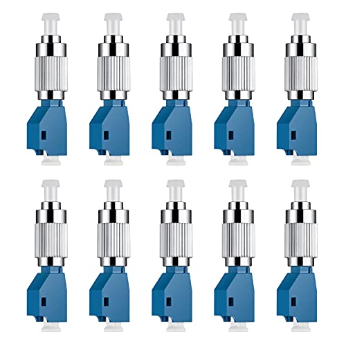 MSDADA 10 Pcs Visual Fault Locator Adapter, Fiber Optic Connector, Single Mode 9/125um FC Male to LC Female Adapter for VFL Connector
