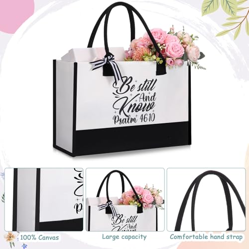 7 Pcs Christian Gift for Women Faith, Inspirational Religious Christmas Gifts, Catholic Tote Bag Makeup Bag Pens3