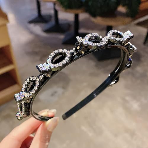 SSyang 2 PCS Hair Hoop Double Bangs Hairstyle Hairpin,Hairpin Headbands Japanese and Korean Hair Band,Women's and Girls' Headwear Everyday Use Hair Accessories(White+Gradient Pink) - Image 4