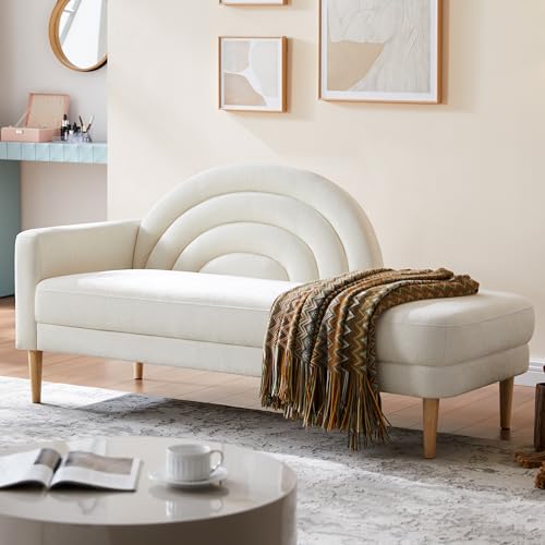 QNZK 31.5" Chaise Lounge Chair Indoor with Right Armrest, Upholstered