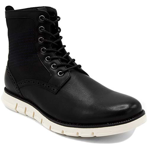 Nautica Mens Lace Up Boot - Chukka Derby Boots for Men - Lightweight Mid Ankle Hiker Boots - Fashion Dress Mens Chukka Boot - Palmetto Mid-Black-11