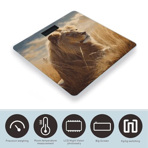 Báscula digital de baño con pantalla LCD grande miniatura 3