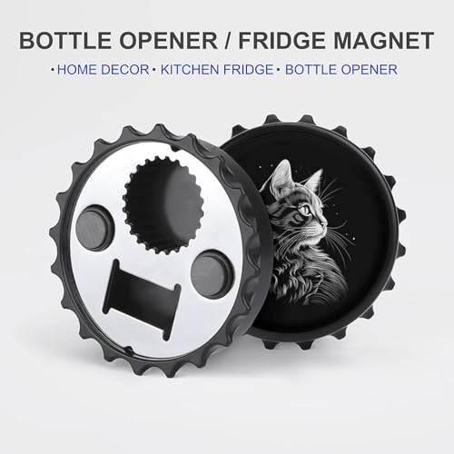 Aimants de réfrigérateur pour casier avec décapsuleur de bière chat - 6