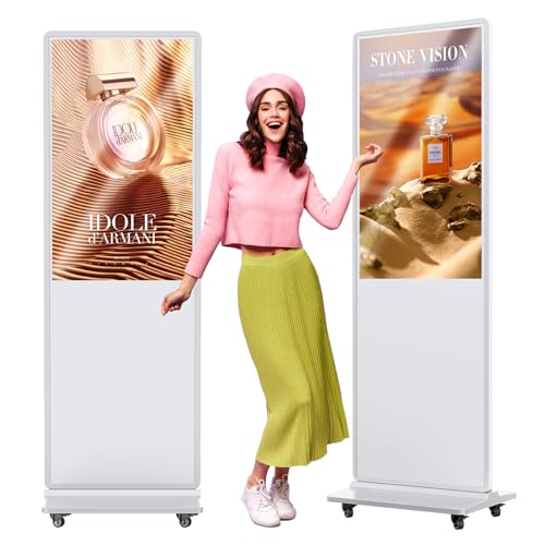Image of 43'' Digital Signage Display Smart Android LCD Sign Kiosk Electronic Menu Board Advertising Display Screen Monitor HDMI WiFi USB 4K Media Video Player (TouchScreen,White)