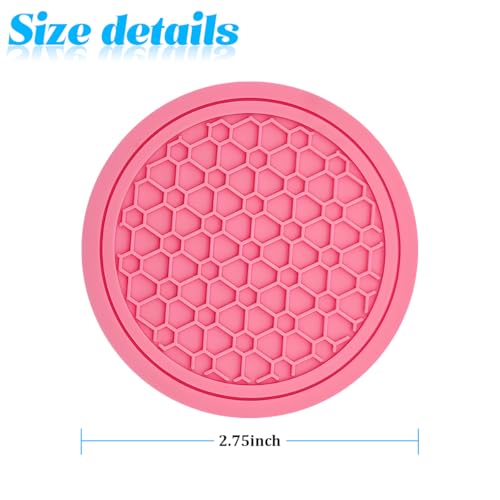 Portavasos para auto universales 4 piezas rosa miniatura 2