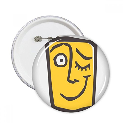 Vêtements Trop Simples ? Pins Badge Bouton Clin d'oeil Visage Abstrait XXL pour Customiser