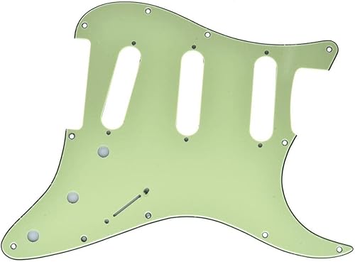 Miniatura 19 de KAISH 11 Agujero ST/Strat Estilo Pickguard SSS Pick Guard para USA/México Stratocaster/Strat Black Pearl Perla de abulón.