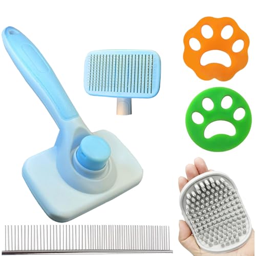Xapigo Self Cleaning Slicker Brush for Dogs & Cats,Skin Friendly Pet Grooming Deshedding Tool,and...