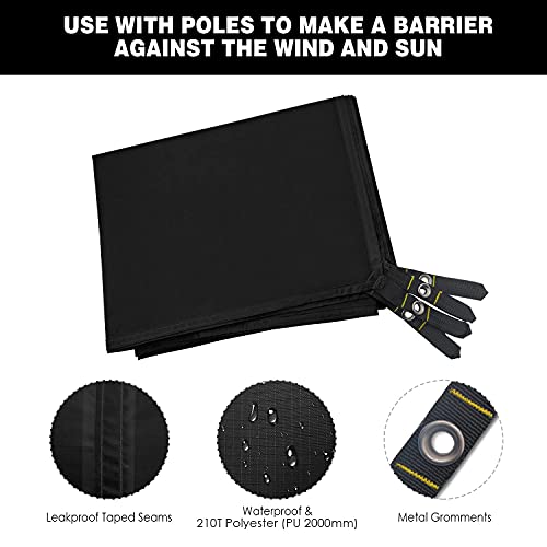 Gold Armour Tent Footprint, Camping Tarp Waterproof Ultralight - 84X60In | 84X84In | 84X96In | 82X106In | 120X108In | 120X120In | 120X144In Floor And Ground Tarps For Camping Hiking (Black 84X96In) #TOP4