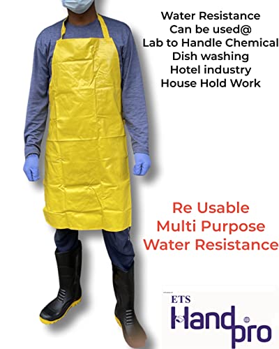 Image of Waterproof Aprons for Diswashing, Chemical Handling, Meat Cutting, Liquid handling, Durable, Multi purpose (24 * 36, YELLOW, 1)