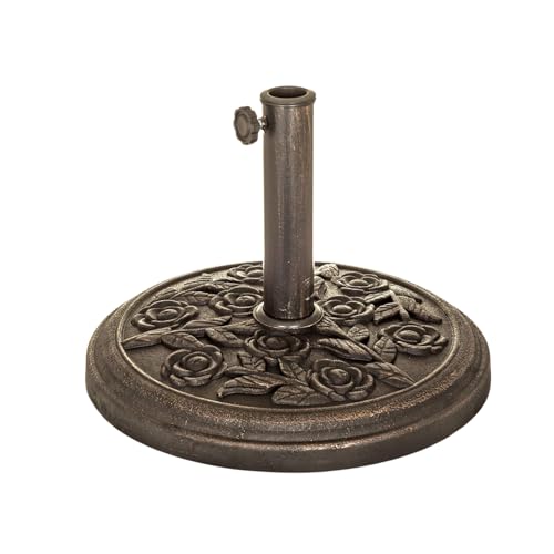 9kg Garden Parasol Base Stand Bronze Rose Effect Heavy Duty Umbrella Holder