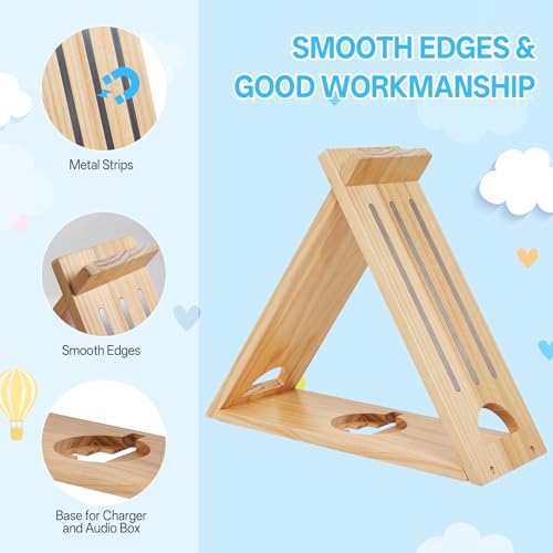 Image of for Toniesbox Shelf,Triangle Tonie Shelf Magnetic Compatible with Toniesbox 1 and 2,Solid Oak Wooden Wall Mounted Tonie Storage Display Shelf for 40-80 Characters for Kids Play Room