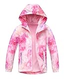 M2C Girls Waterproof Rain Jacket Floral Fleece Lined Lightweight Raincoat Galaxy 10-12