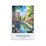 CLFMHNAS Perpignan France Affiche de voyage vintage 20 x 30 cm
