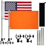 VOGVOG 2 Pack Boat Flag Kit, 12x18 American & Orange Safety Flags