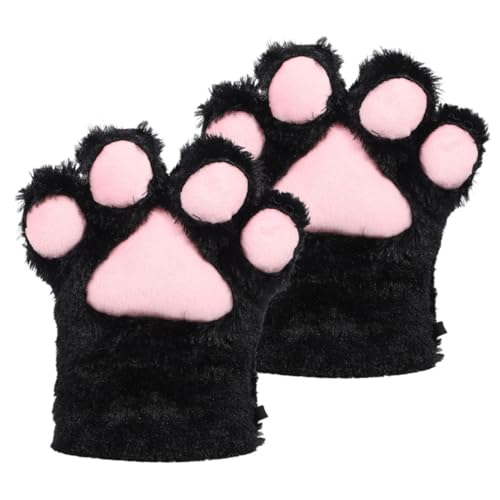 Plush Cat Gloves Winter Warmth Boys and Girls Girls Cat Claw Mittens Cosplay Props