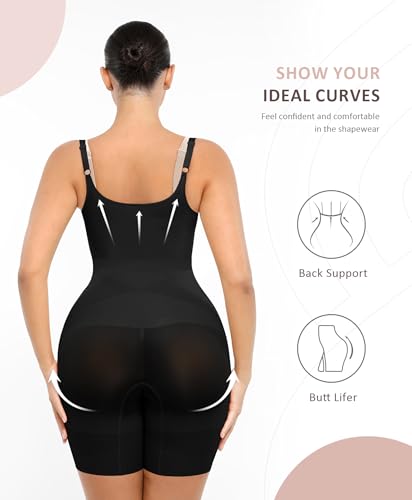 FeelinGirl Open Bust Shapewear Tummy Control Seamless Body Shaper for Women Mid Thigh Sculpting Bodysuit2