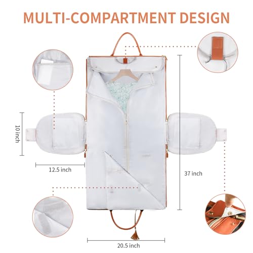 Travel Bags Premium PU Leather Wrinkle-Free Packing Design and 7 different storage compartments perfect for Men and Women Travel (Charcoal)4