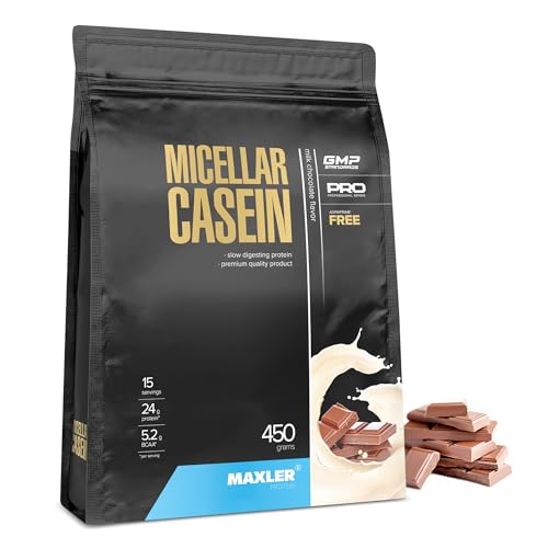 Maxler Micellar Casein - 26g Eiweiß pro Portion - reiches Aminosäureprofil - cremige Textur - angenehmer Geschmack - Casein Protein aus hochwertigen Rohstoffen - Milchschokolade - 450g