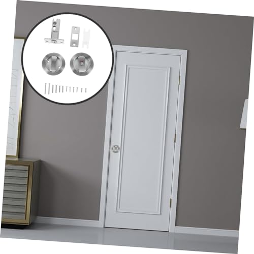 Cerradura de puerta corrediza Angoily de privacidad, resistente, acabado níquel satinado, diseño único para seguridad mejorada miniatura 2