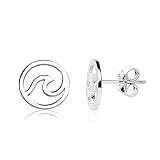 Pendientes artesanos Iyé Biyé Ola de mar plata de ley 925 10 mm