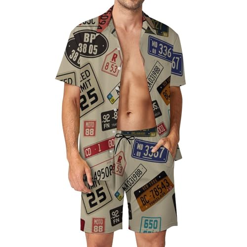 Chemise Hawaïenne Homme Ensemble de Plage Idéal pour Vacances d'Été et Soirées Terrasse S