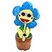 Ylili Peluche Peluche Girasole Dancing con Sax 32 cm Giocattolo elettronico canto 60 canzoni oscillanti vaso di peluche ornamento ornamento regalo per bambini