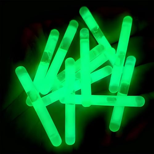 Tkxjry 50 Stück Angelruten Leuchtstäbe, Angeln Knicklichter, 37 mm * 4,5 mm Knicklicht für Angelruten, Fishing Glow Sticks, Float Glow Stick Nachtfischen, für Nachtfischen Karpfen Anfänger