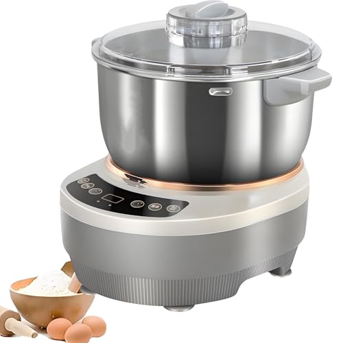 Mezclador de harina de masa de acero inoxidable, amasado portátil, con temporizador y panel táctil, gran capacidad, con fermentación a 25-38 °C, para hornear en casa