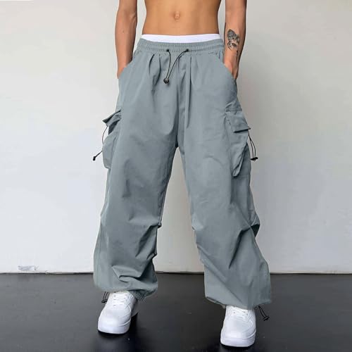 Fxbar Mens Casual Cargo Pants Workout Joggers Stretch Sweatpants Hiking Drawstring Tactical Pants with Multi Pockets3
