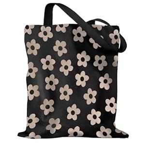 Aesthetic Canvas Tote Bag for Women – Reusable Tote Shoulder Bag Casual Bag for Vacation, Shopping, Work, Gym