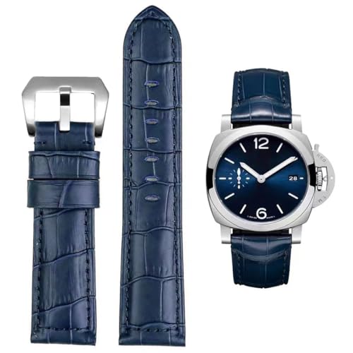 Bracelet en cuir motif crocodile pour montre Panerai Luminor style vintage