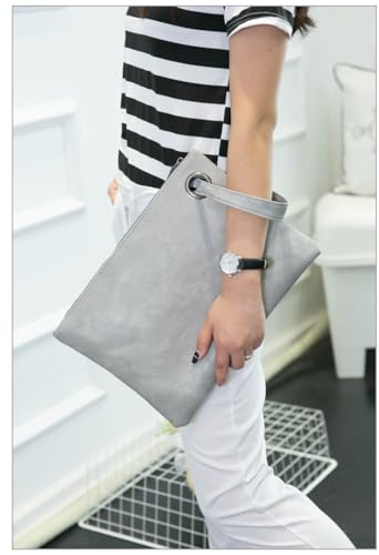 Image of DIHKLCIO Evening Bags Purse Envelop Clutch Chain Shoulder Womens Wristlet Handbag Foldover Pouch black