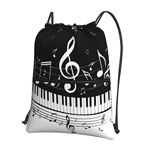Lsjuee Mochila con cordón resistente al agua para piano con notas...