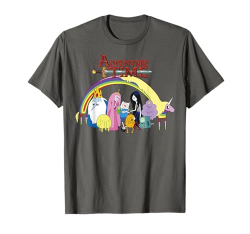 Adventure Time Classic Rainbow Unicorn Group Shot T-Shirt