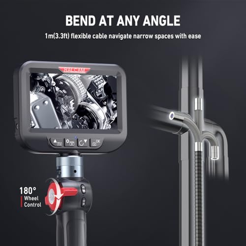 Ralcam Endoskopkamera mit Licht Endoscope Camera - Endoskop 8,5mm Inspektionskamera 4,3' HD 1080P...