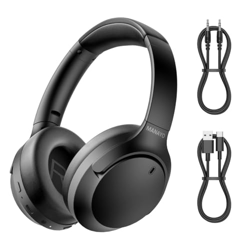 MANAYO Active Noise Cancelling Bluetooth Over Ear...