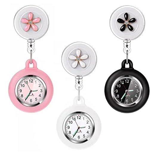 PWOSI Nurse Watch Glow Pointer in The Dark,Clip Watch,Lapel Watch,Nurse Fob Watch with Second Hand,Clip on Nursing Watch