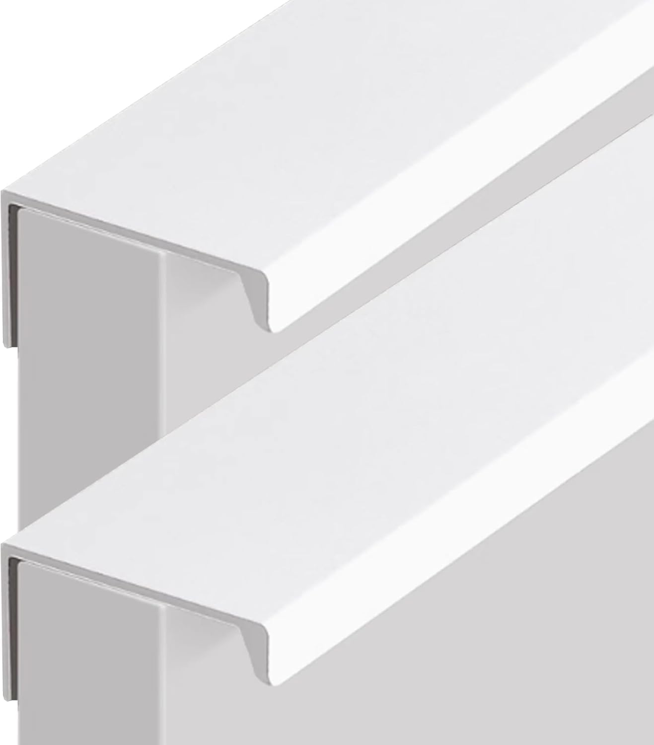 Tnbccxn White Cabinet Handles, Concealed Handles, 2 Pcs Wardrobe Finger Edge Pull(,Length 200Mm)