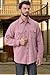 Cromoncent Mens Flannel Shirts Business Casual Long Sleeve Button Down Shirts, Flannel Pink,Medium