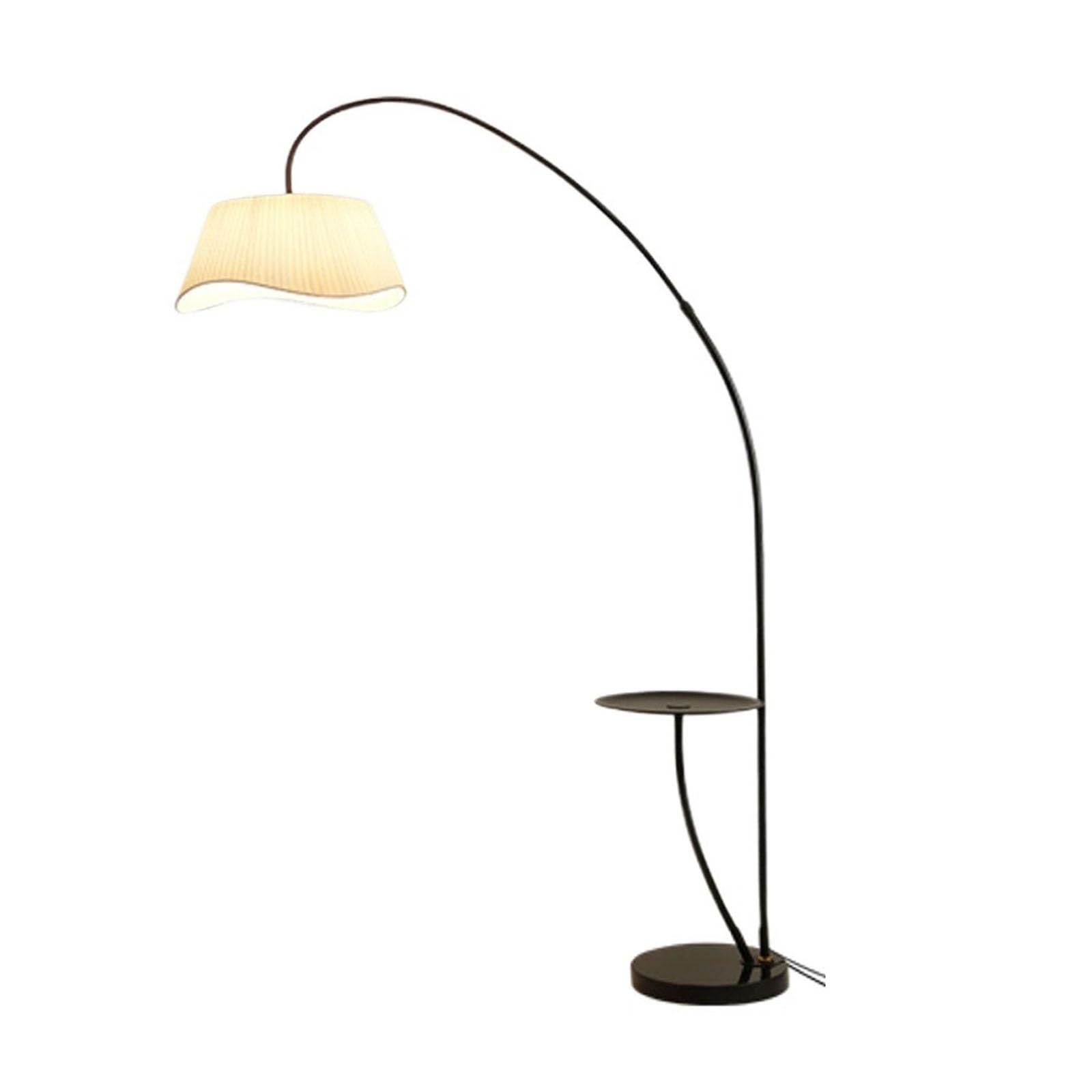 LJHFG63KUYT Standing Lamps Floor Lamp with Shelves Marble Base Industrial Modern Arc Reading Standing with Table for Living Room Bedroom Office Decorate