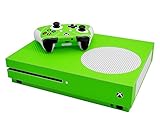 3D Carbon Fiber Lime Green - Air Release Vinyl Decal Faceplate Mod Skin Kit for Microsoft Xbox One Slim (XB1S) Console by System Skins