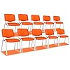Amazon.com: VINGLI Orange 10-Pack PU Stackable Chairs Set for Waiting ...