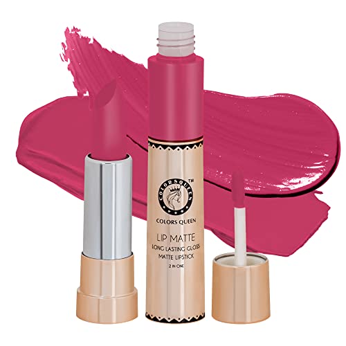 Image of Colors Queen 2 in 1 Matte Lipstick | Lip Matte | Long Lasting Gloss, Waterproof, Non Transferable| (07 - Rose Pink, 8g)